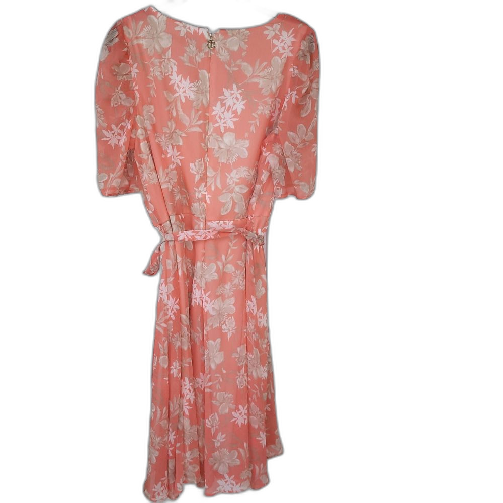 Tommy Hilfiger Coral Floral Midi Dress - Size 12 - Picture 2 of 4